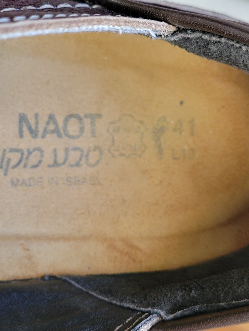 NAOT Shoes Lace-up Stitch Women's Shoes Brown Leather US 10 EU 41 Flat Ones - Picture 7 of 12